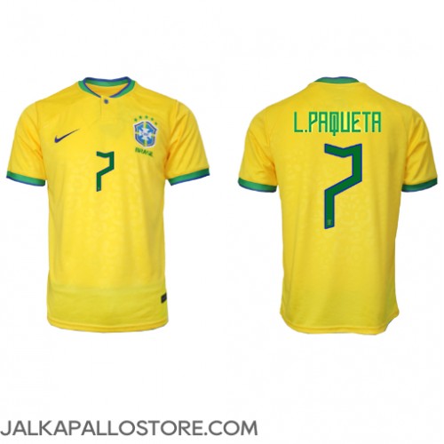 Brasilia Lucas Paqueta #7 Kotipaita MM-kisat 2022 Lyhythihainen